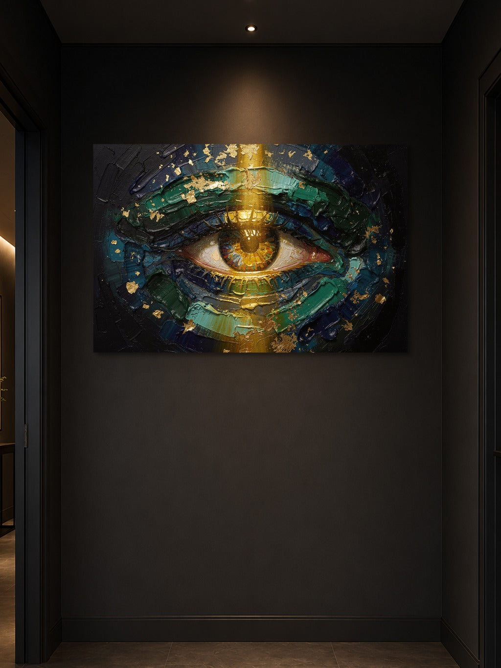 Peacock Eye Impasto Print — room 3