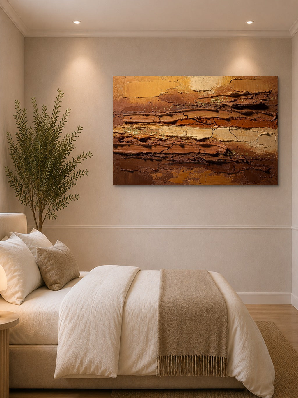 Terra Impasto Gold Wall Art — room 1