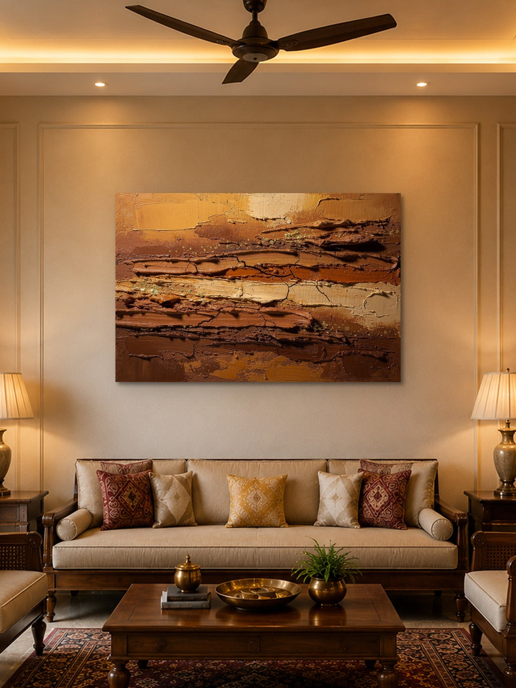 Terra Impasto Gold Wall Art — room 2