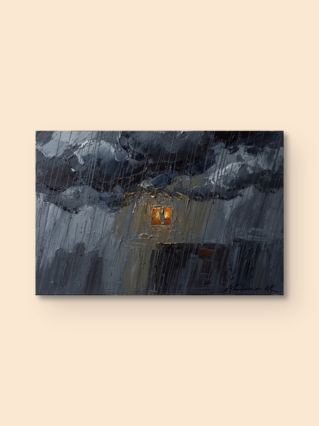 Monsoon Amber Oil Print — canvas