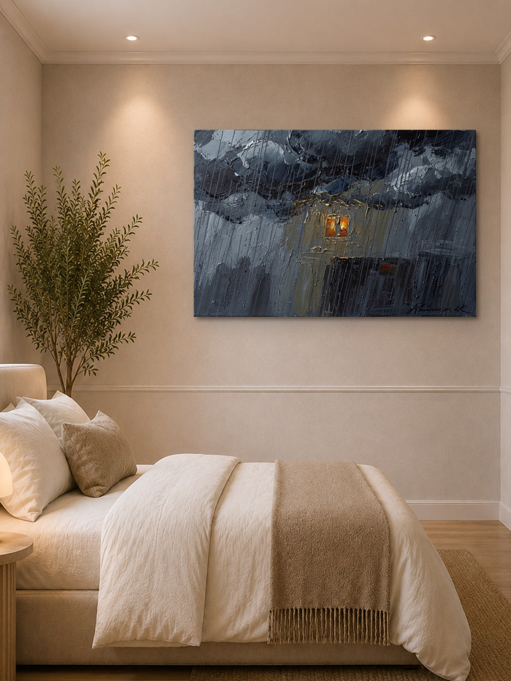 Monsoon Amber Oil Print — room 1