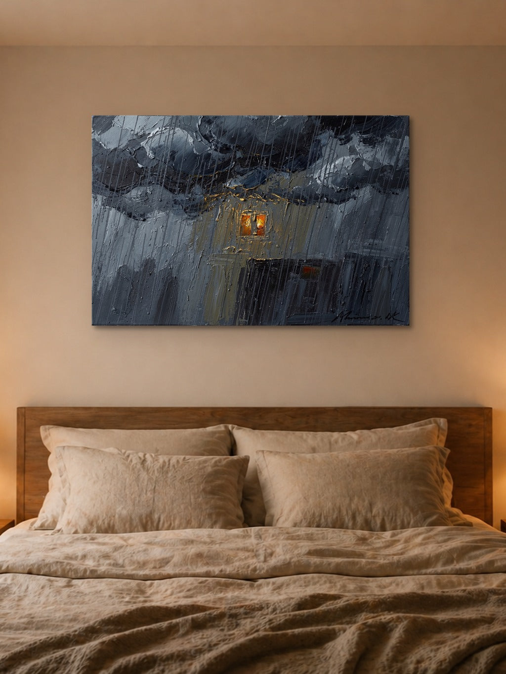 Monsoon Amber Oil Print — room 4