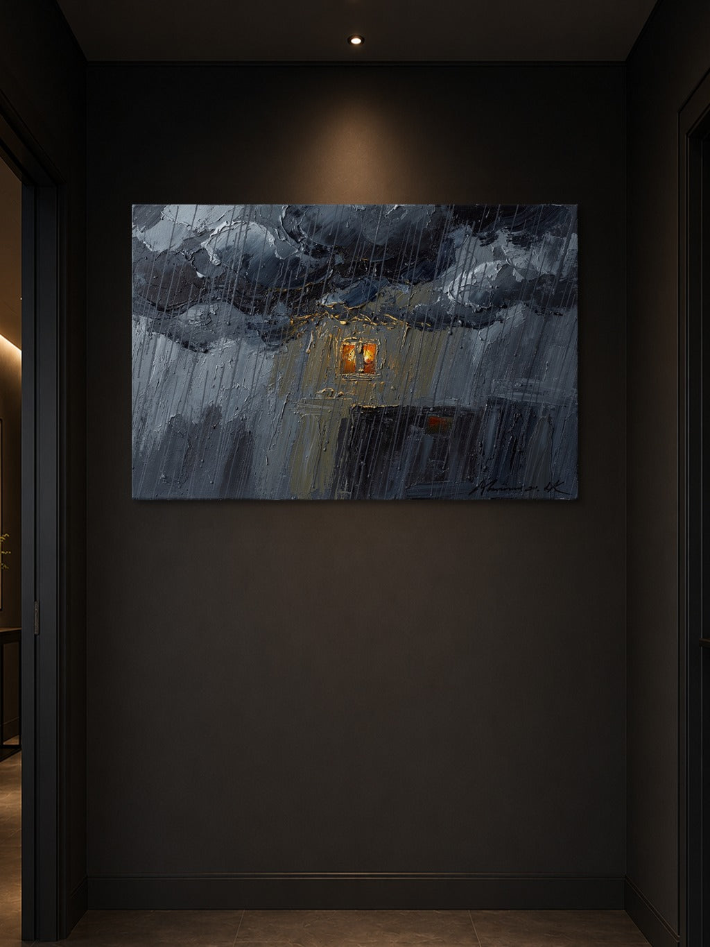Monsoon Amber Oil Print — room 3