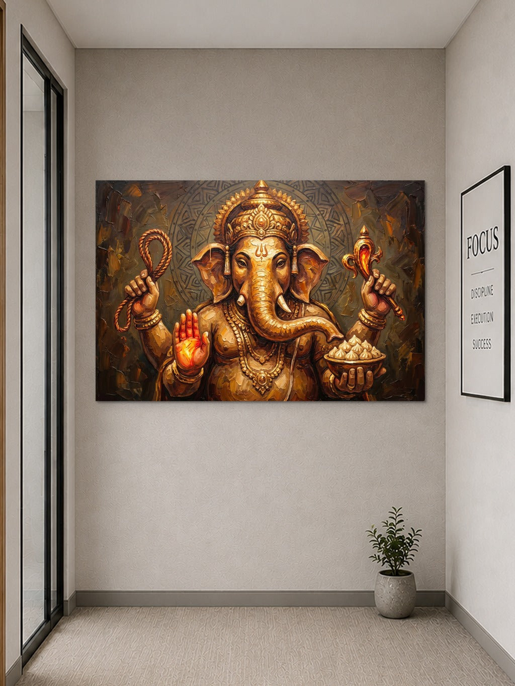Divine Ganesha Oil Art — room 9