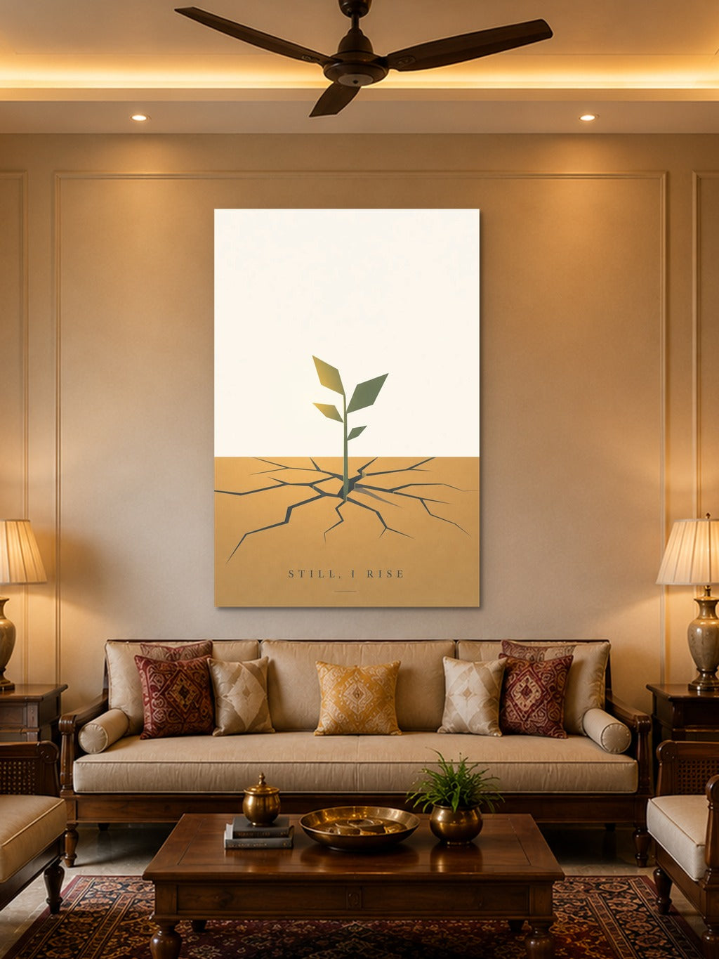 Rise — Minimal Sapling Print — room 2