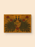 Madhubani Peacock Lotus Art — canvas