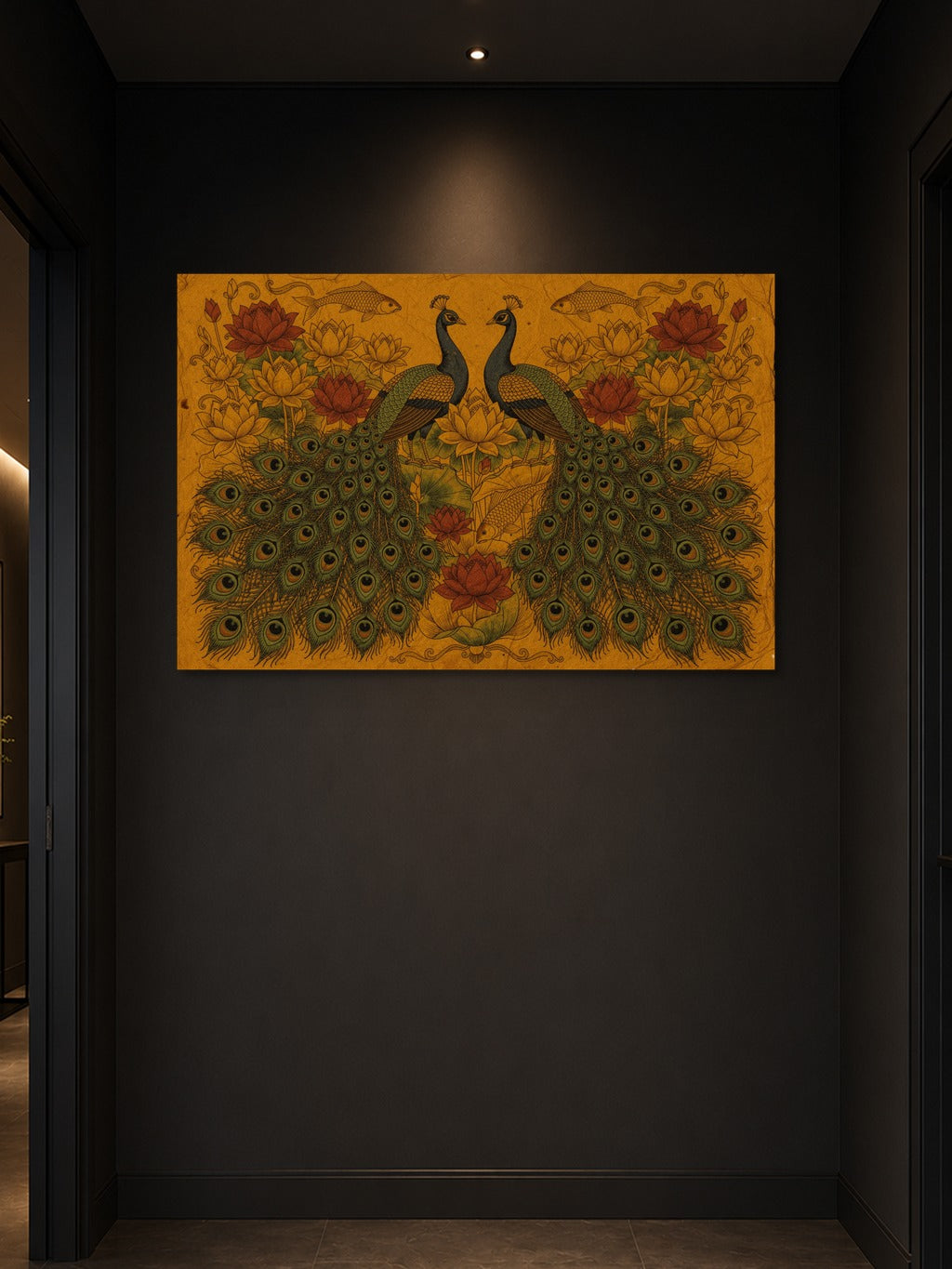 Madhubani Peacock Lotus Art — room 3