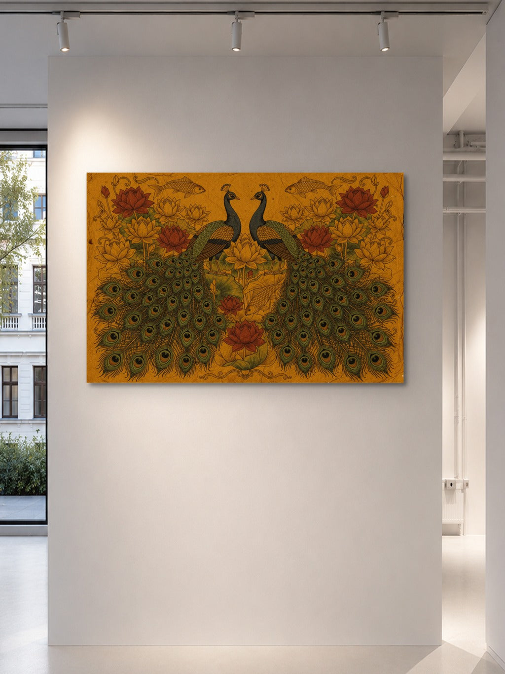 Madhubani Peacock Lotus Art — room 5