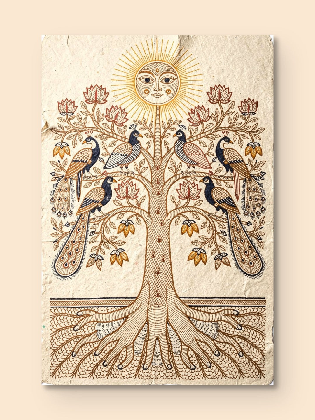 Madhubani Tree of Life — canvas