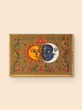 Madhubani Sun & Moon — canvas