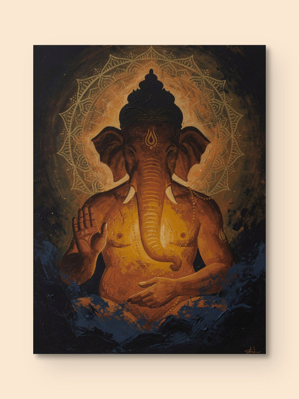 Cosmic Ganesha Abstract Art — canvas