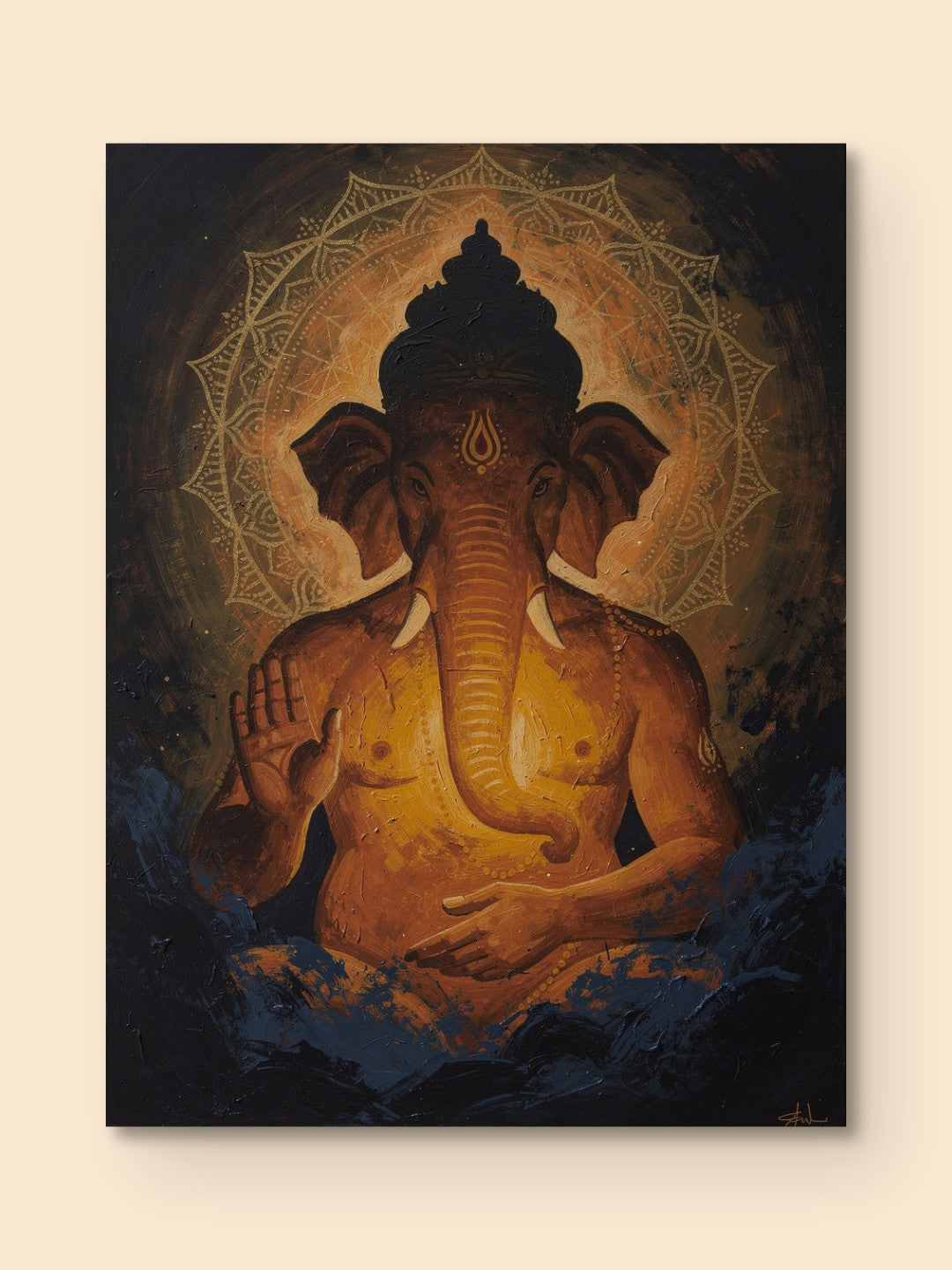 Cosmic Ganesha Abstract Art — canvas