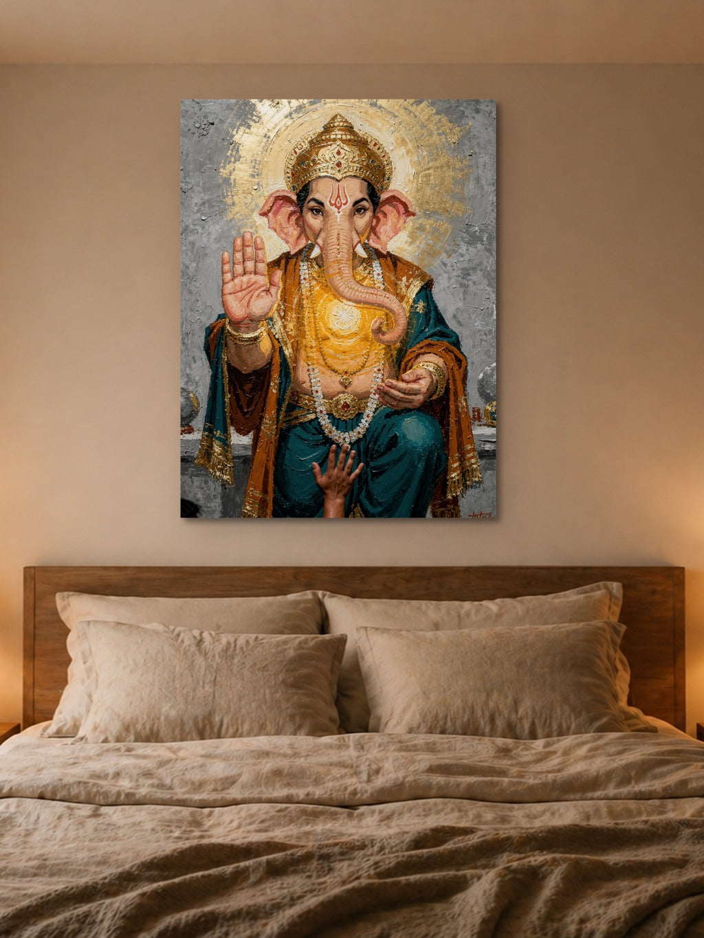 Ganesha Blessing Canvas Art — room 4