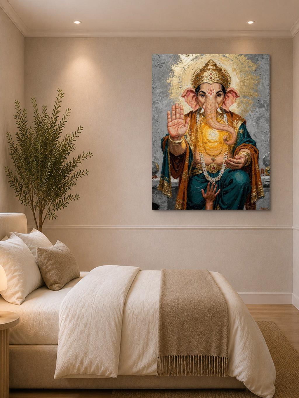 Ganesha Blessing Canvas Art — room 1