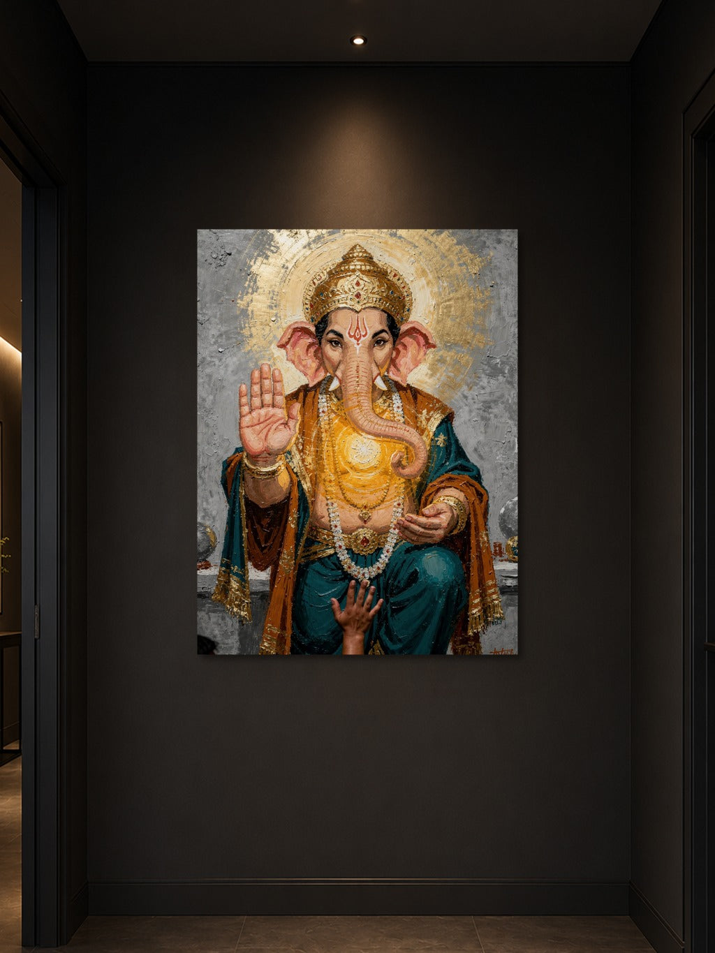 Ganesha Blessing Canvas Art — room 3