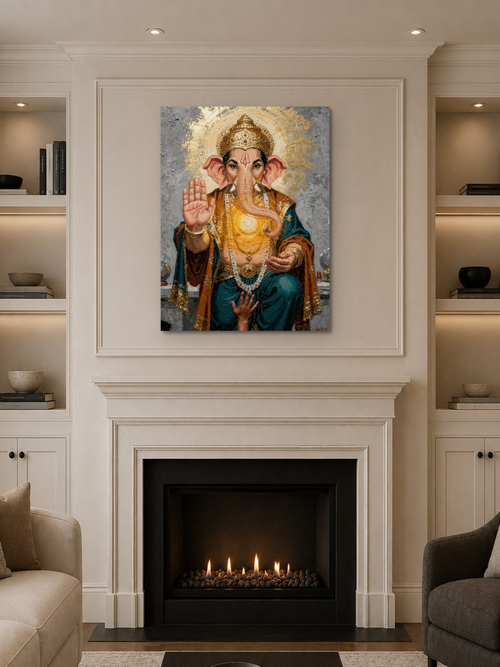 Ganesha Blessing Canvas Art — room 10
