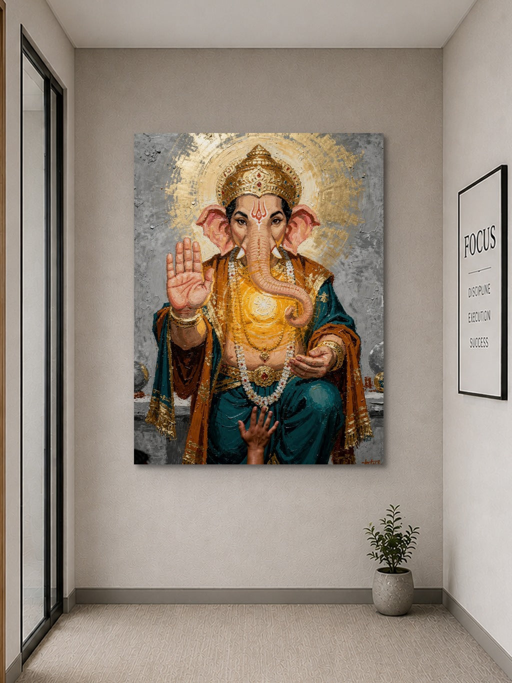 Ganesha Blessing Canvas Art — room 9