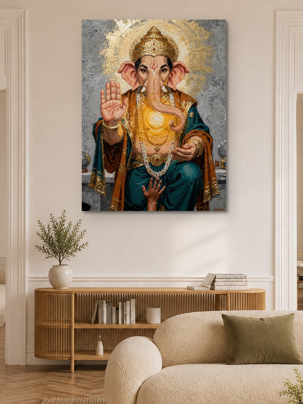 Ganesha Blessing Canvas Art — room 6
