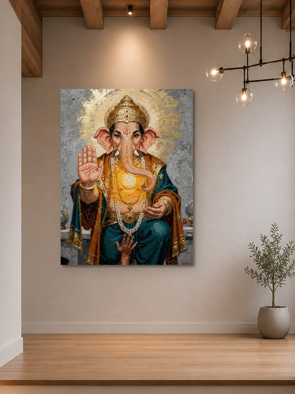 Ganesha Blessing Canvas Art — room 7
