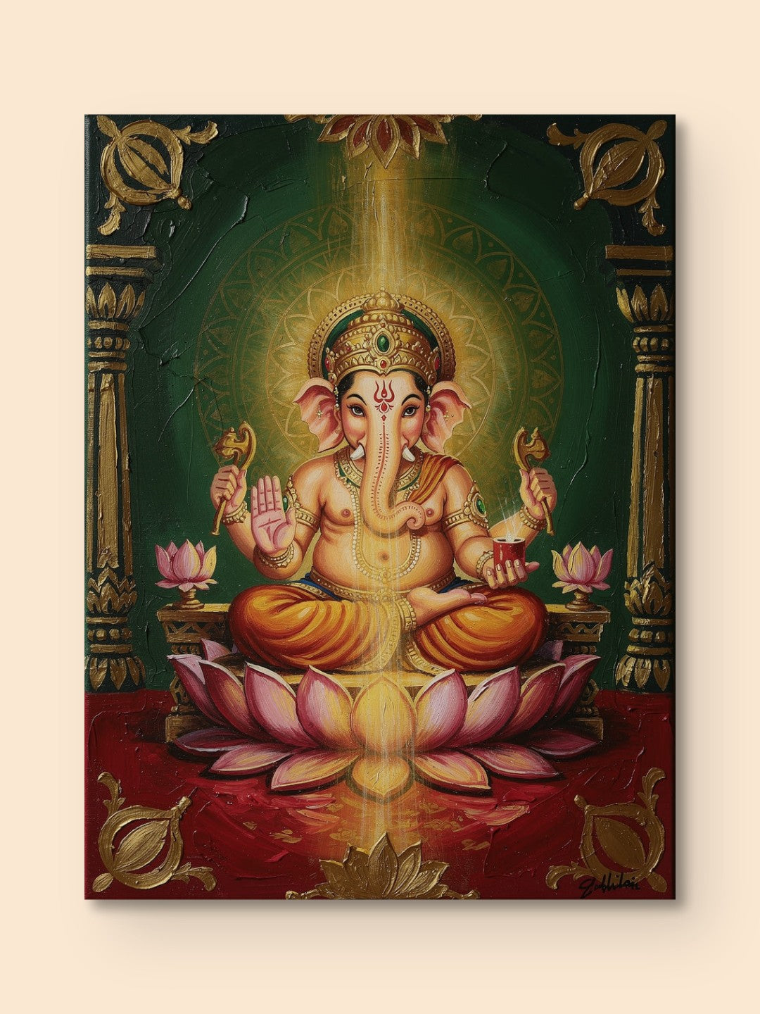 Ganesha Pichwai Fusion Art — canvas