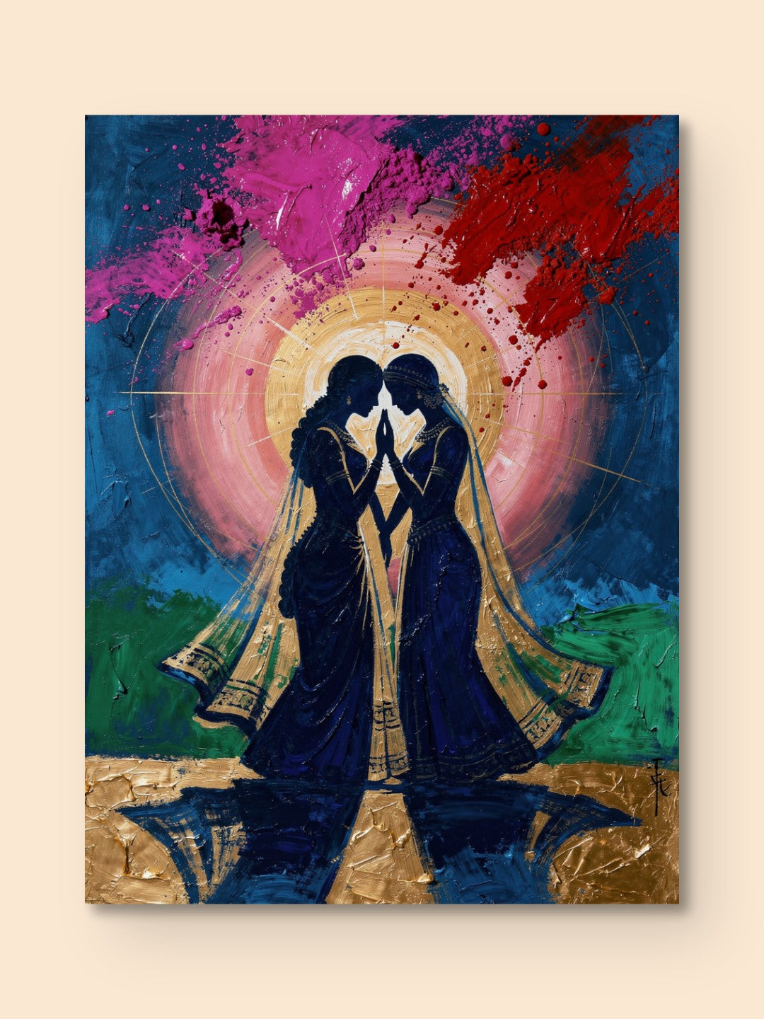 Radha Krishna Holi Divine Art — canvas