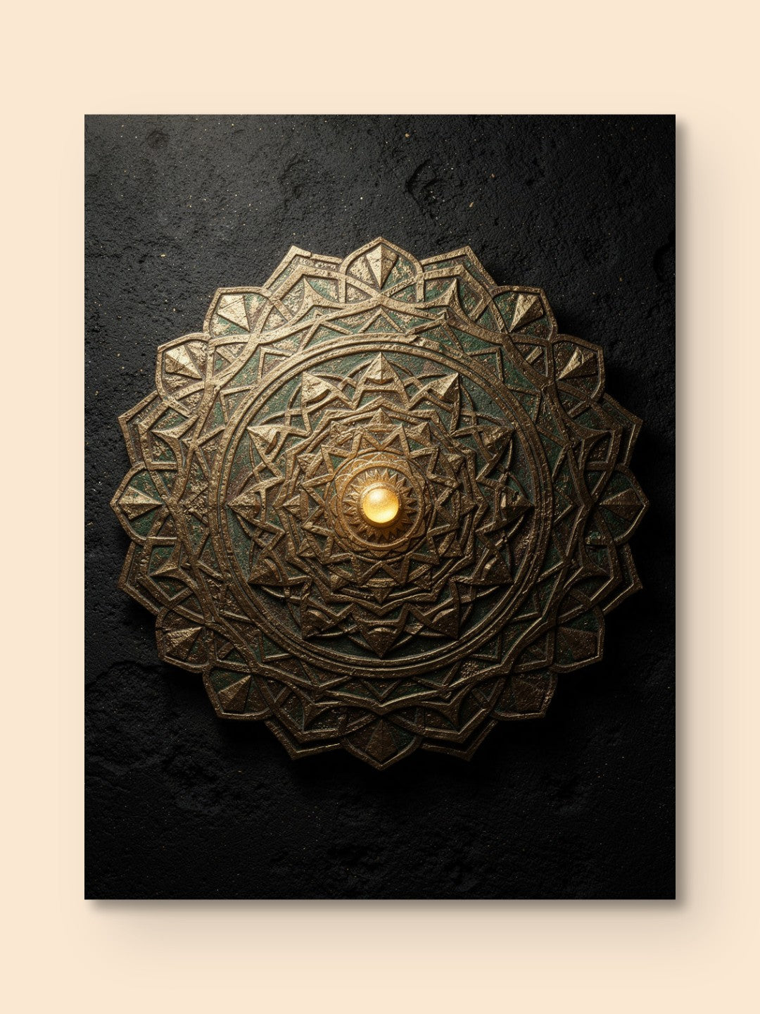Sacred Copper Mandala Print — canvas