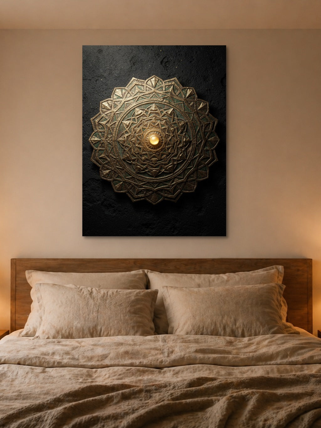 Sacred Copper Mandala Print — room 4