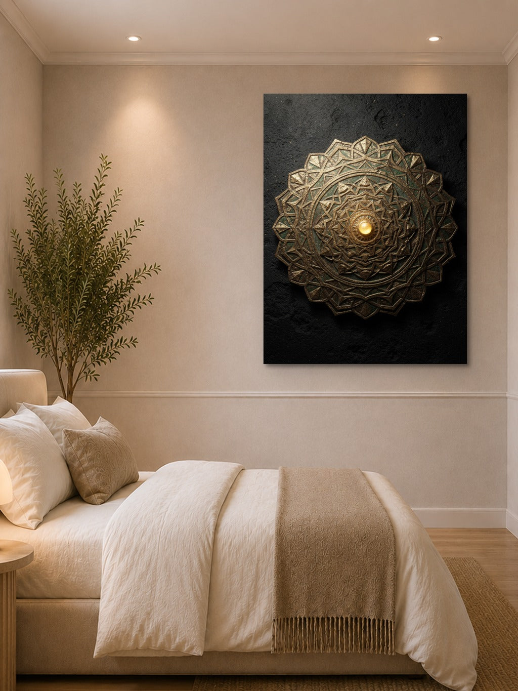 Sacred Copper Mandala Print — room 1