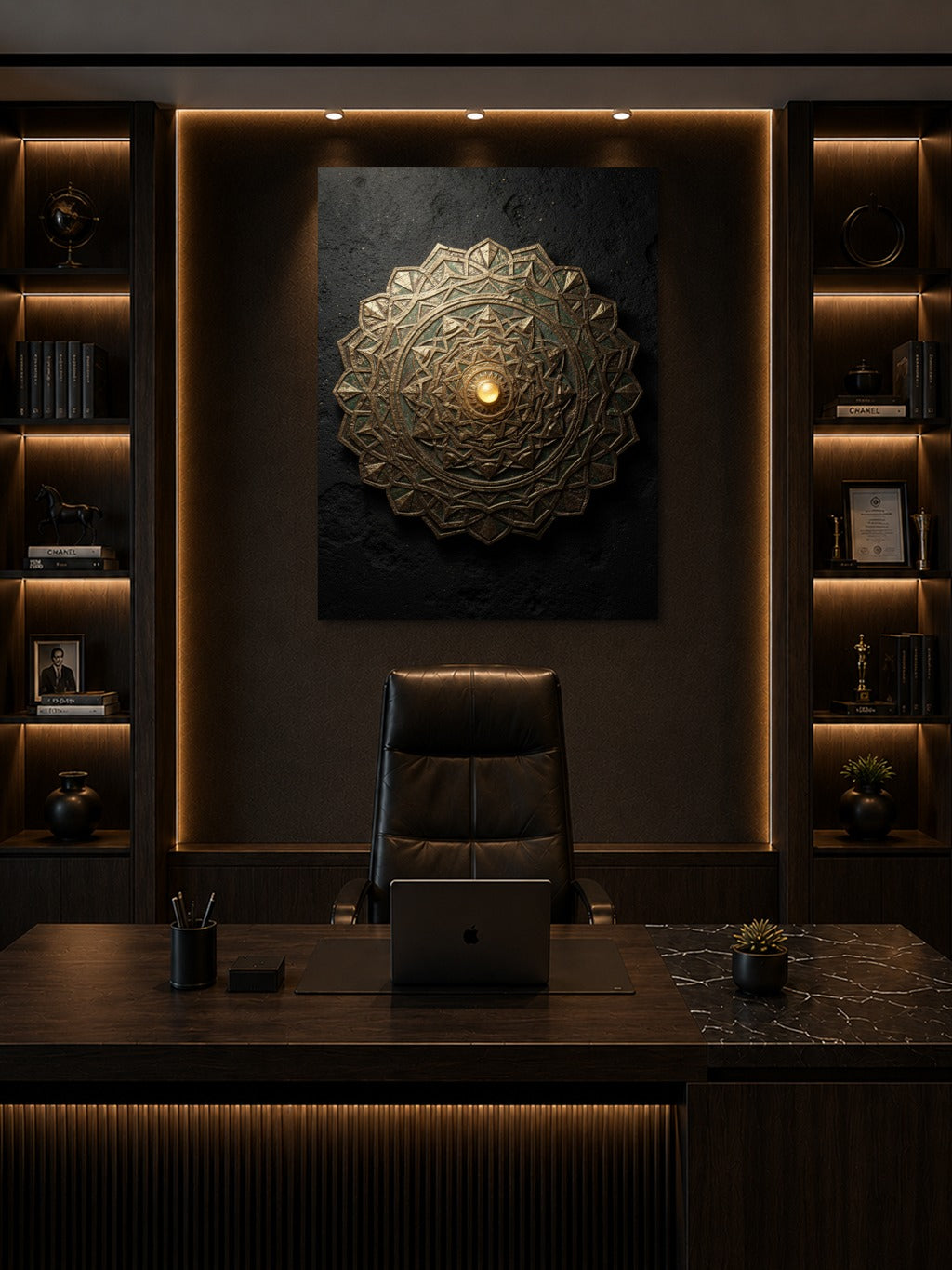 Sacred Copper Mandala Print — room 8