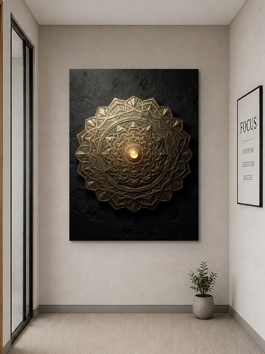 Sacred Copper Mandala Print — room 9