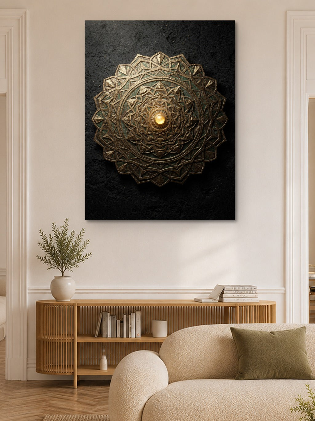 Sacred Copper Mandala Print — room 6