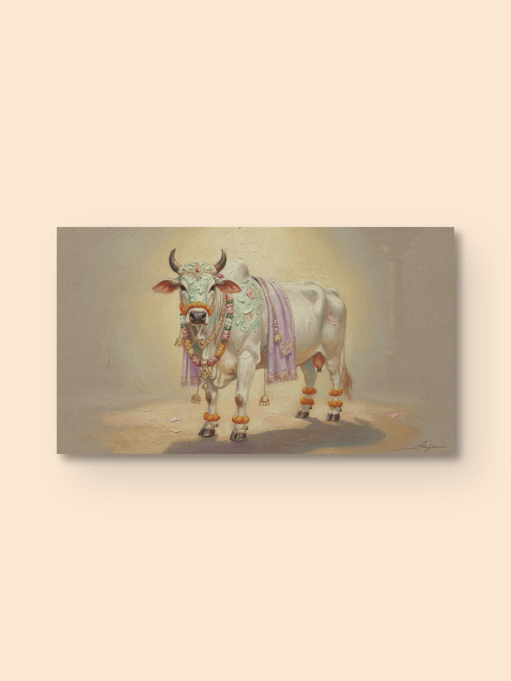 Sacred Cow Pichwai Oil Art — canvas