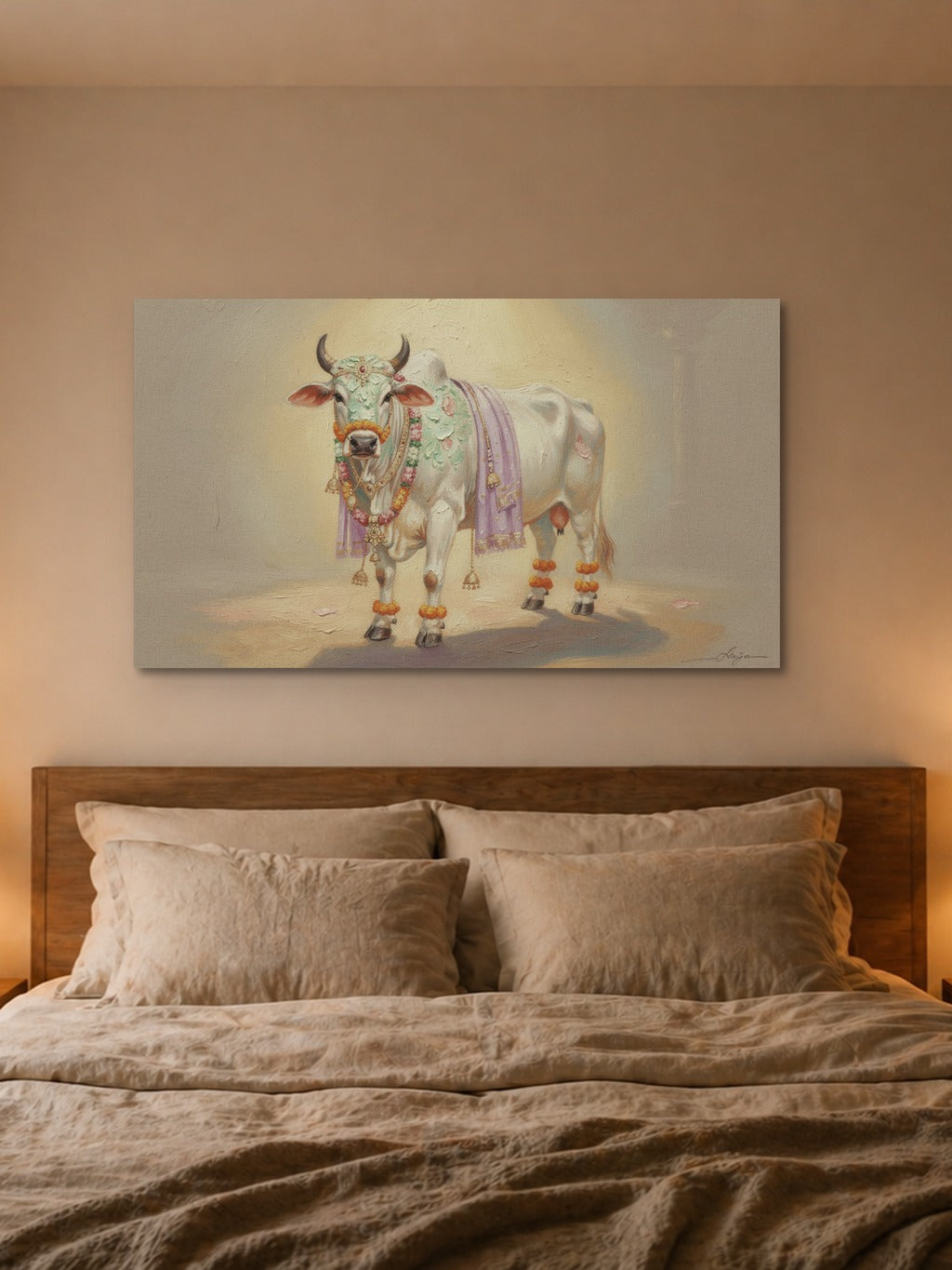 Sacred Cow Pichwai Oil Art — room 4