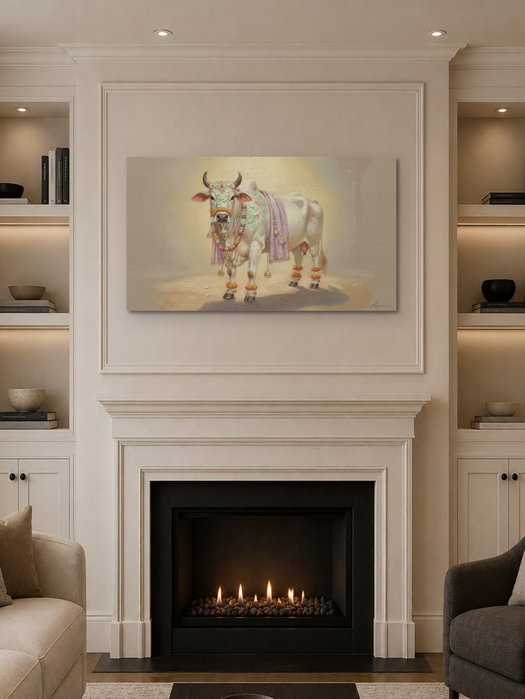Sacred Cow Pichwai Oil Art — room 10