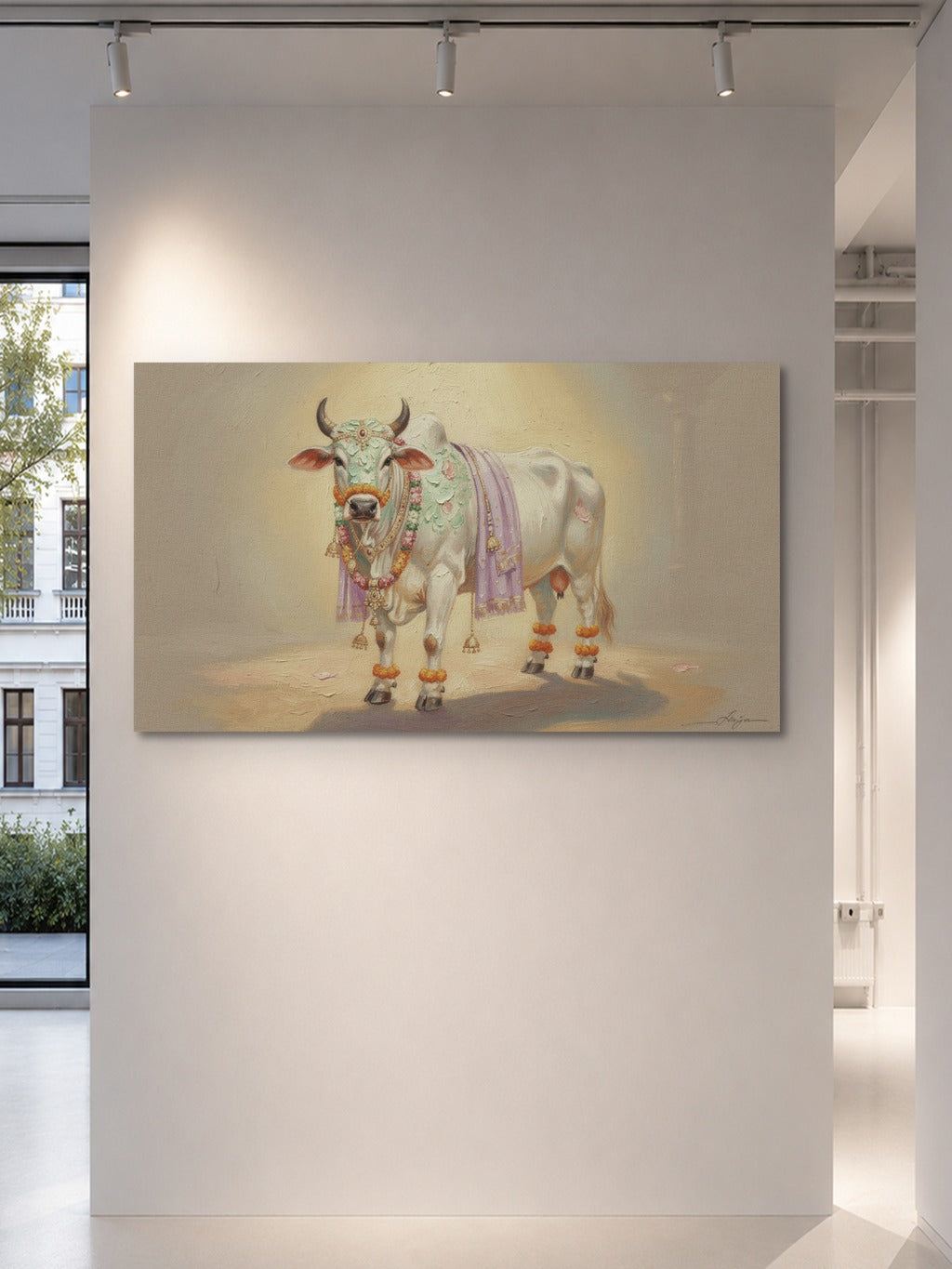 Sacred Cow Pichwai Oil Art — room 5