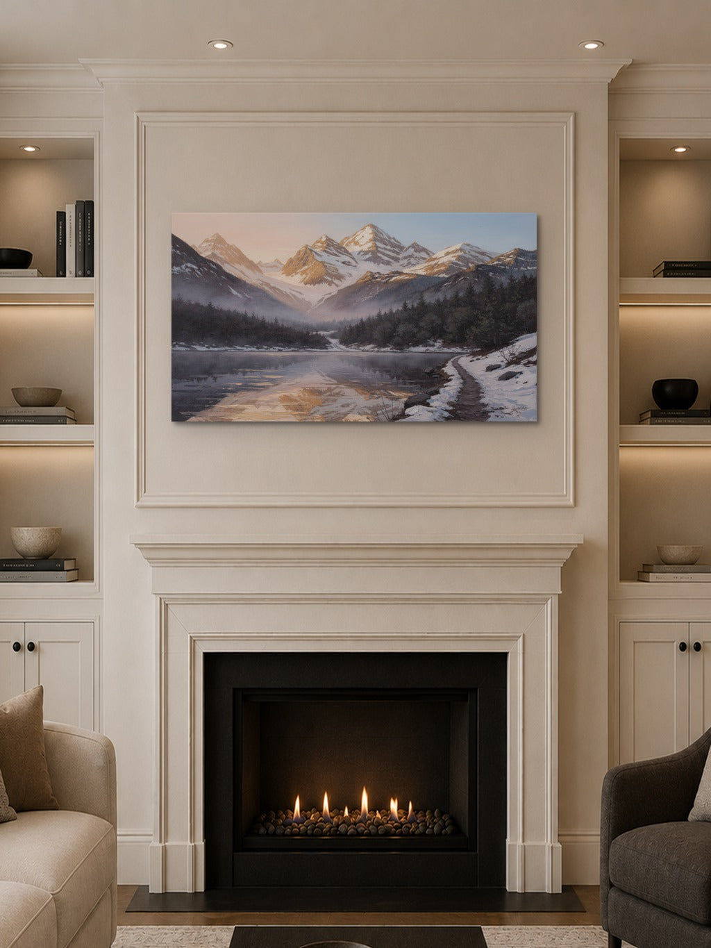 Sunrise Over Snow-Capped Peaks – Acrylic Mountain Wall Art — room 10