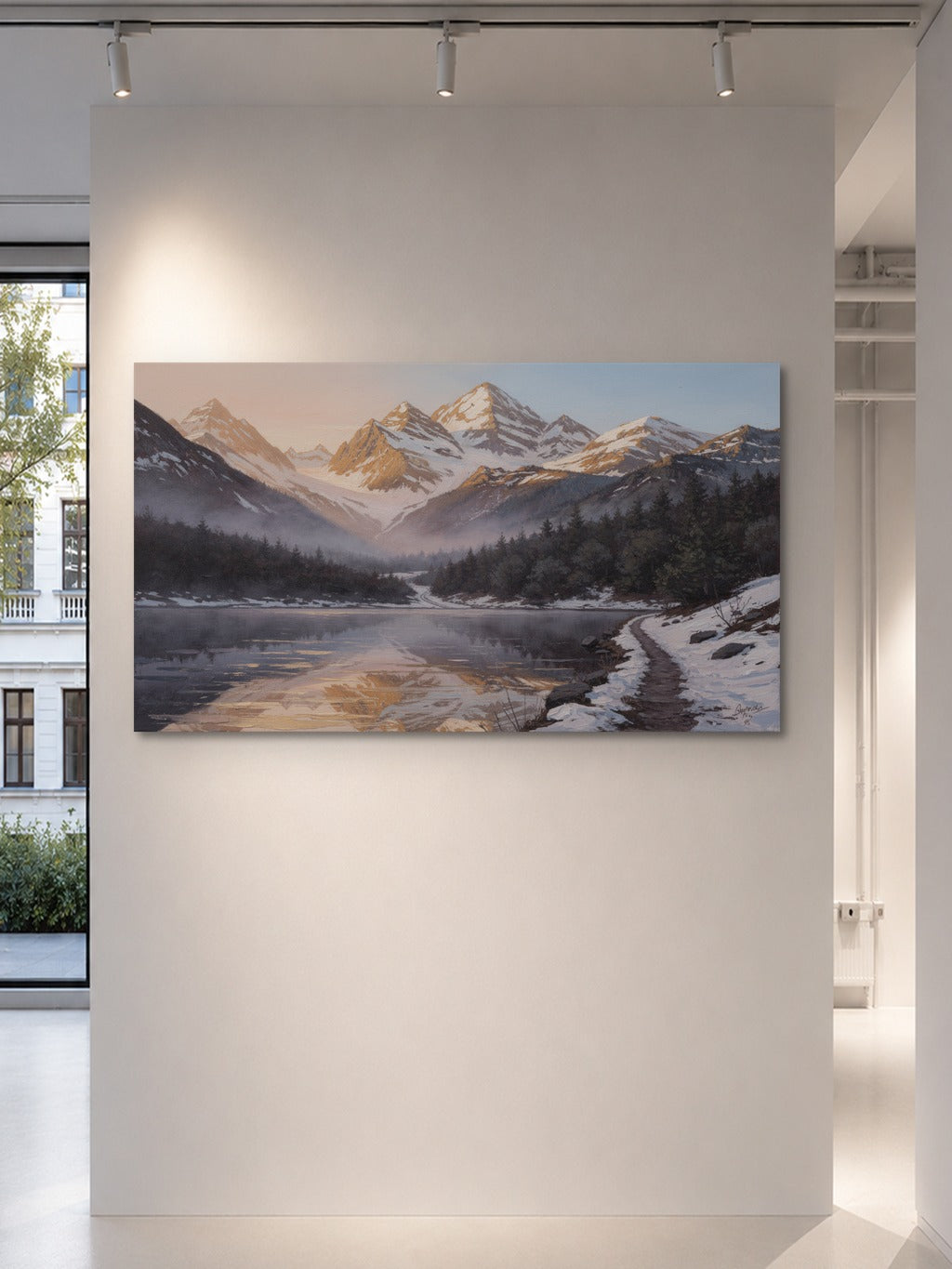 Sunrise Over Snow-Capped Peaks – Acrylic Mountain Wall Art — room 5