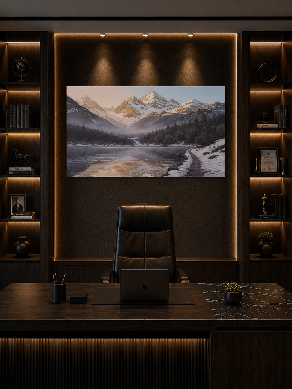 Sunrise Over Snow-Capped Peaks – Acrylic Mountain Wall Art — room 8