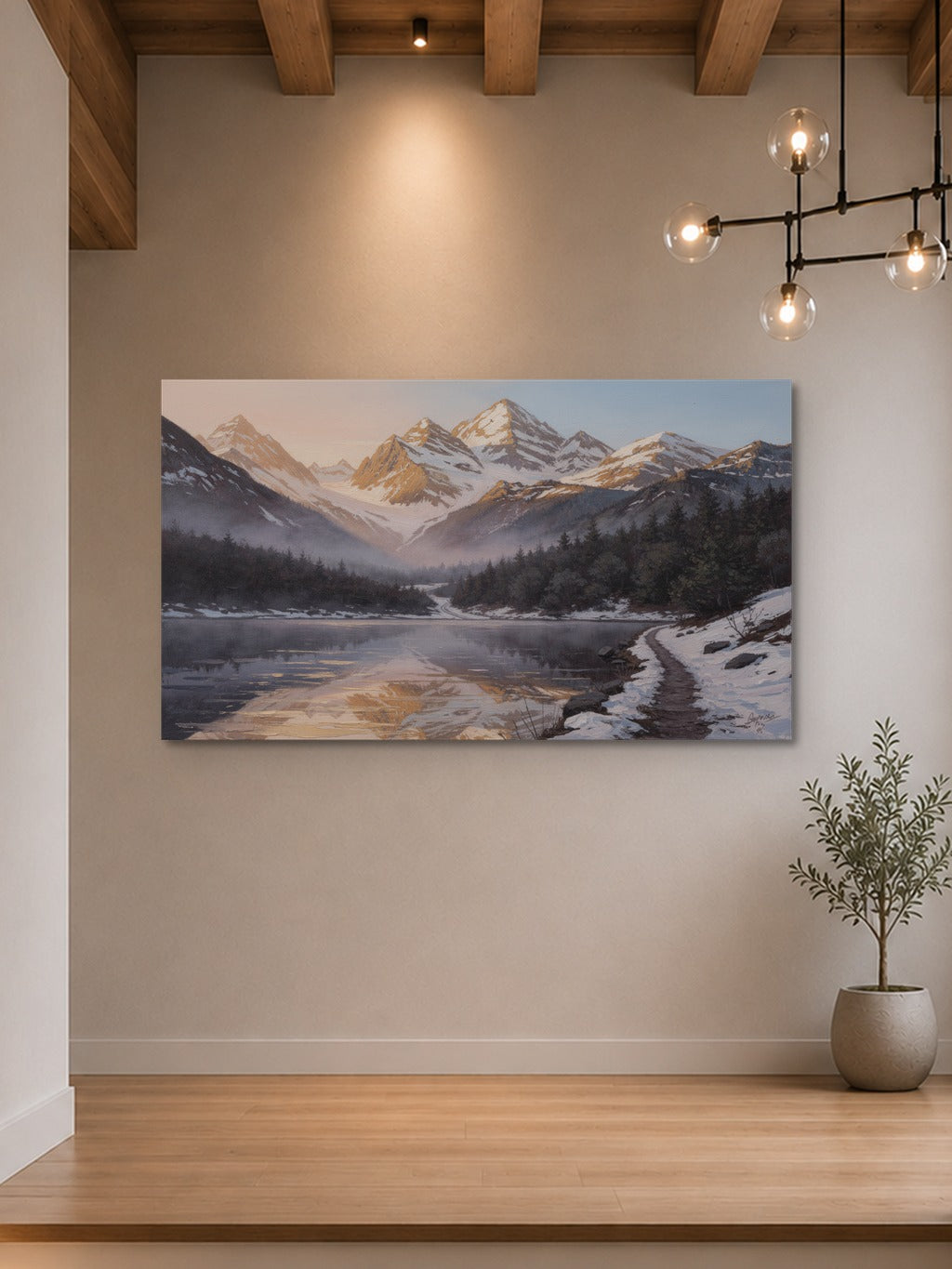 Sunrise Over Snow-Capped Peaks – Acrylic Mountain Wall Art — room 7